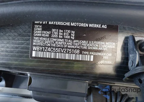 2014 BMW I3 Base W/Range Extender z USA, uszkodzony, nr VIN WBY1Z4C55EV275168